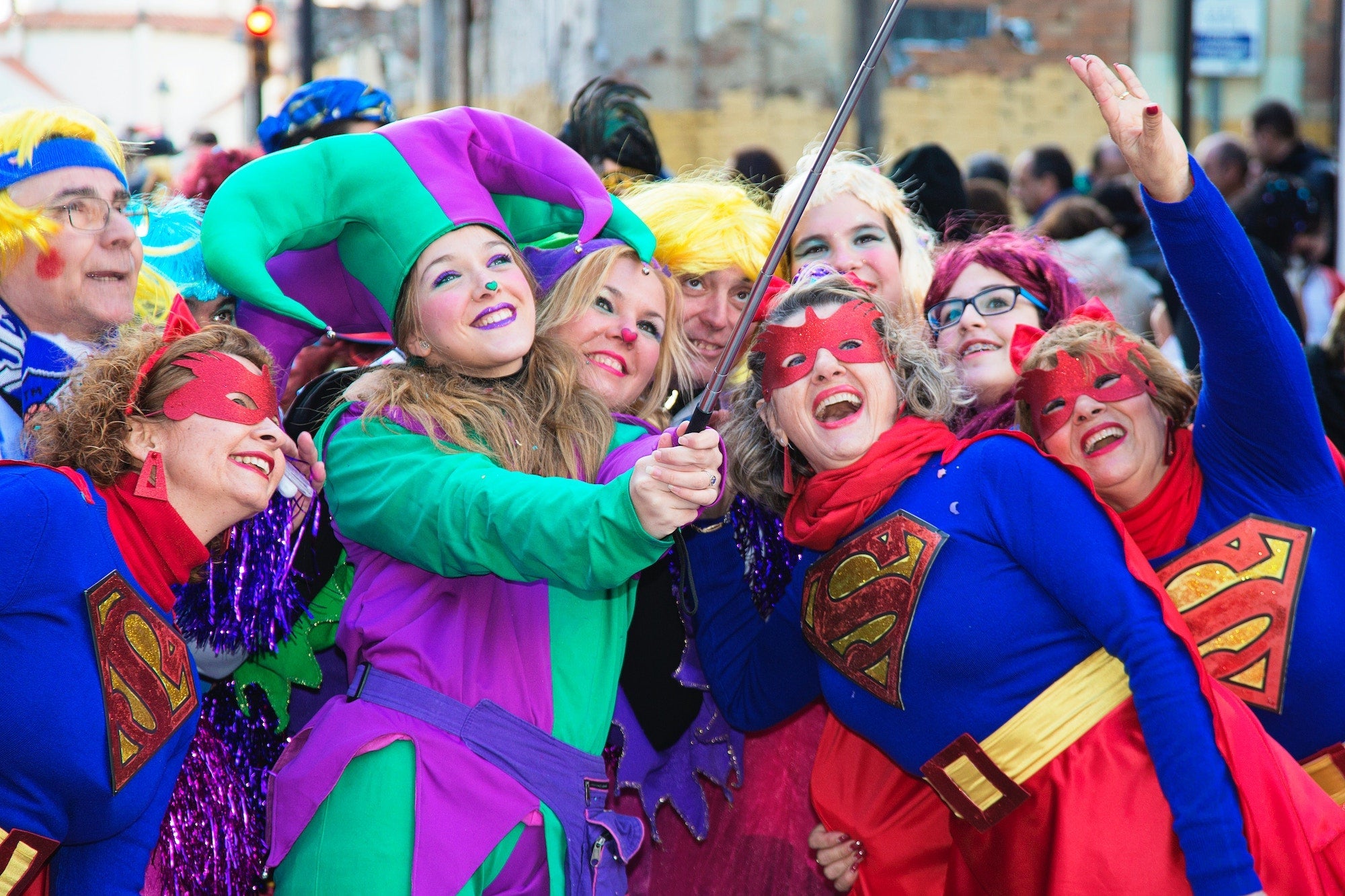 group of women dressed as super heroes