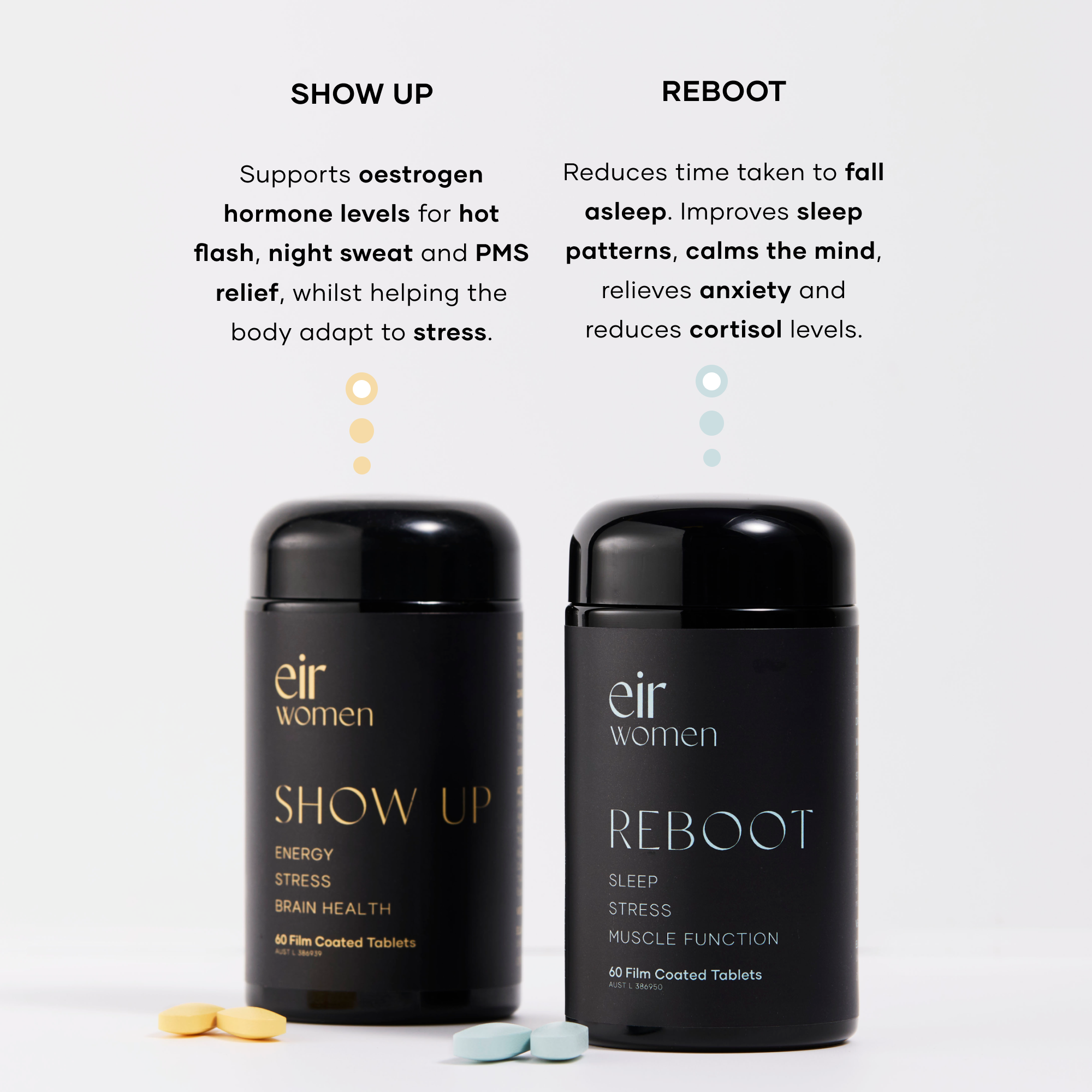 Transformation Trio - Reboot - Trimmed - Show Up - Eir Women - Supplements - Perimenopause Relief